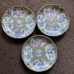 Set Of 3 Vintage Hand Painted Chinese Famille Rose Medallion Porcelain 6” Plates