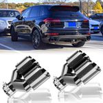For Porsche Cayenne S 2.5-3" Inlet 4"Out Dual Exhaust Tip Carbon Fiber Stainless