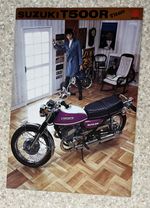 ORIGINAL 1971 Suzuki T500R Titan Sales Brochure. Mint. RARE A3 Bifold to A4