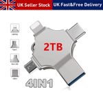 4in1 2TB Flash Drive Photo Storage Stick OTG For iPhone Samsung Android PC NEW