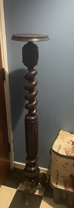 Antique Wood Torchere / Jardiniere/ Solid Twist Wood Centre / Plant Stand