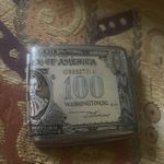 Vintage US $100 Gold Certificate Design Cigarette Case – Washington -VH