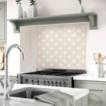 Laura Ashley Glass Splashback Wicker Dove Grey 600x750mm Kitchen Hob Back Panel