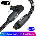 EMK Right Angle Optical Audio Cable 90 Degree toslink 5.1 Dolby Optical TV Cable