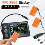 E-Bike 24V-60V NFC S866 LCD Display Meter Control Panel with Waterproof Plug