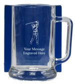 Personalised Golf Pint Glass Tankard Birthday Free Gift Box GT13