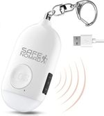 Personal Alarm for Women with LED Flashlight, Rechargeable Waterproof White