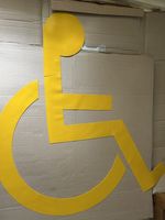 YELLOW THERMOPLASTIC DISABLED PARKING BAY LOGO 1200mm HIGH