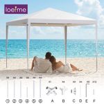 3x3m Heavy Duty Gazebo Marquee Waterproof Garden Party Tent w/Sides White LOEFME