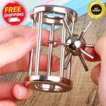 Cage Puzzle Classic Brain Teaser Toy Stainless Steel Brain Game Free Puzzle Game