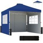 Outsunny Pop Up Gazebo Waterproof Height Adjustable 3 x 3 (m) Dark Blue