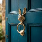 Classical Solid Brass Rabbit Hare Door Knocker Animal Country Style