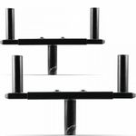 2x Adjustable 35mm T-Bar Adapter Dual Speaker Stands Top Hat Pole Adaptor