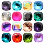 AUREA Crystals A4470 Round Square Fancy Stones Crystals Various Colors