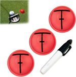 3-Pack Impact Ball Liner Golf Ball Marker, Easy Ball Marking Stencil, Golf Ball