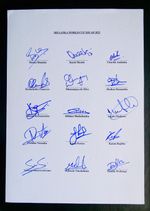 2023 SRI LANKA WORLD CUP cricket teamsheet - signed by all 15 (UNIQUE item)