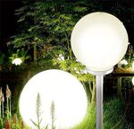 Solar Outdoor Garden LED White Stake Light Dusk to Dawn Globe Light Patio Lawn