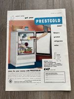 large colour double advert 1954 . prestcold fridges and the ideal boiler