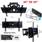 TV Wall Bracket Mount Tilt Swivel for 40 42 46 48 49 50 55 60 65 70 Double Arms