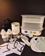 Tommee Tippee Complete Feeding Set Baby White Steriliser Bottle Warmer Bundle