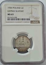 Poland, 2 Zlote 1936, Warsaw NGC MS-63