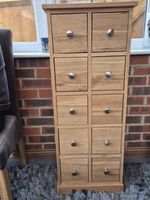 Mobel Oak CD/DVD Storage Unit with Drawer Holds 300 CDs or 70 DVDs