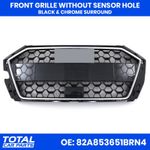 RADIATOR GRILLE BLACK/CHROME SURROUND NO PDC FOR AUDI A1 GB SPORT S LINE 18-26