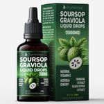 100% Pure Graviola Soursop Liquid Drops 2000mg Fruit & Leaf Herbal Extract 60ml