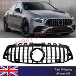 FRONT GRILLE BLACK PANAMERICANA GT STYLE 2019-2022 FIT MERCEDES A CLASS W177 UK