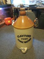 EDWARDIAN CLAYTONS PURE TABLE WATER FLAGON WITH TAP DISPENSER & CARRYING HANDLE