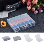 25PCS Sewing Machine Set Bobbin Coils Colorful Metal Plastic Tool Storage Box
