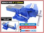 5 Inch 125mm Jaw Bench Vice Workshop Swivel Base Clamp Work Bench Cast Iron 1553