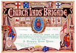 1913 WWI Era Church Lads' Brigade Aldwych London Superb New Year Greetings Card