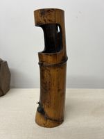 Japanese Bamboo Wall Vase, Ikebana Flower Vase, with Snail Detail, Unusual