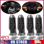 4x Smoke Black Universal Motorbike Turn Signal Indicator Light Turn Lamp Amber