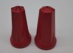 Vintage Art Deco Red Bakelite Salt & Pepper Shakers Set Screw Bottoms