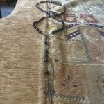 Vintage Catholic Rosary Black Beads Crucifix Jesus Marian Medal Prayer-53cm
