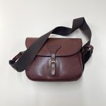 Barbour Cartridge Bag Brown Leather Shoulder Strap Stiff Shell Carrier Shooting