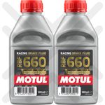 Motul RBF660 100% Synthetic Performance Race Rally DOT 4 Brake Fluid - 2 X 500ML