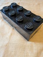 Lego Box 8 Stud Large Storage Stackable Block Brick 50 x 25 x 18cm Black Plastic