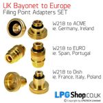 UK Bayonet Filling Point European Travel LPG Adaptor Set Of 3