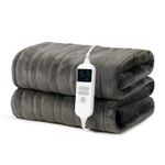 LIVIVO Ultra Soft Heated Throw Blanket with 9 Heat Settings Washable