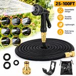 Heavy Duty 25-100FT Expandable Garden Hose Pipe Flexible With Water Spray Gun