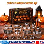 Halloween Christmas Pumpkin Carving Kit 33 Pcs Stamp Mold for Party Family