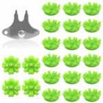 22x Green Cricket Spikes Replacement Short Studs Firm Ground + Tool