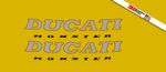 Ducati Monster M 600 750 900 90s silver gold tank decals X2 stickers ステッ