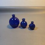 Vintage Rare Set of Colbalt Blue Medicine Chemist Bottles Without Stoppers VGC