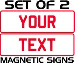 SET OF 2 MAGNETIC MOTOR TRADE SHOW ROOM PLATE SIGN ADVERTISING REG VEHICLE