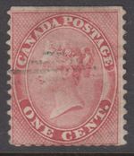 Canada Scott #14  1 cent Queen Victoria rose "First Cents"