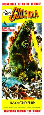 GODZILLA - KING OF THE MONSTERS (1956) - 14"x36" insert - monster movie poster!